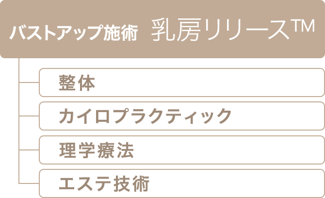 バストアップ施術 乳房リリース&trade; 整体 カイロプラクティック 理学療法 エステ技術
